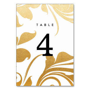Moderne Imitate Goldenen Foil Blüh Hochzeit Tischnummer