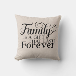 Moderne Imitate Leinenfamilie ist ein Geschenkange Kissen