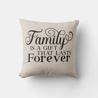 Moderne Imitate Leinenfamilie ist ein Geschenkange Kissen