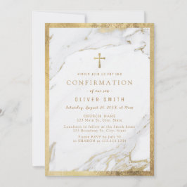 Moderne Imitate mit goldenem Marmor-Bestätigung Einladung