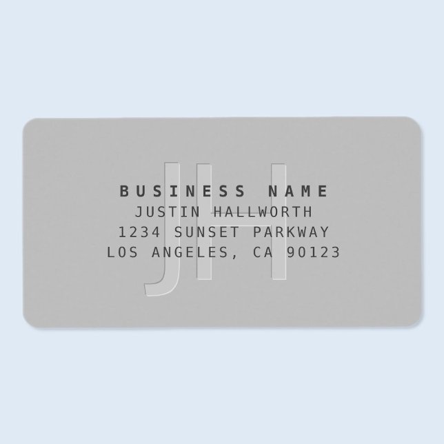Moderne Imitate mit Mit Monogramm Geschäftsadresse Adressaufkleber (Von Creator hochgeladen)