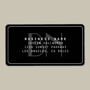 Moderne Imitate mit Mit Monogramm Geschäftsadresse Adressaufkleber