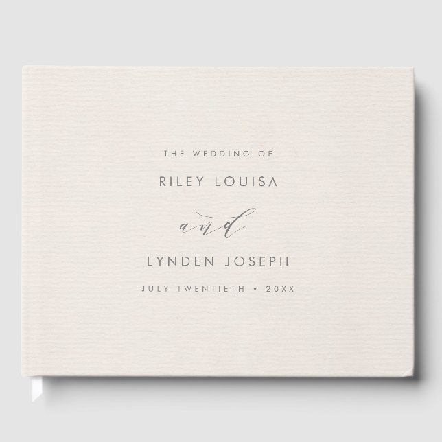 Moderne Imitate mit rosa gestrichenem Papier Elega Gästebuch (Vorderseite)