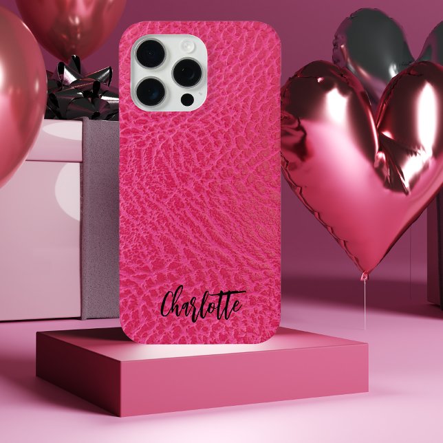 Moderne Imitate Rosa Leder Case-Mate iPhone Hülle (Von Creator hochgeladen)
