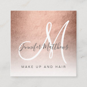 Moderne Imitate Rose Gold Abstrakt Makeup Künstler Quadratische Visitenkarte