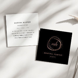 Moderne Imitate Rose Gold Abstrakt Quadratische Visitenkarte