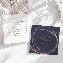 Moderne Imitate Rose Gold Abstrakt Quadratische Visitenkarte