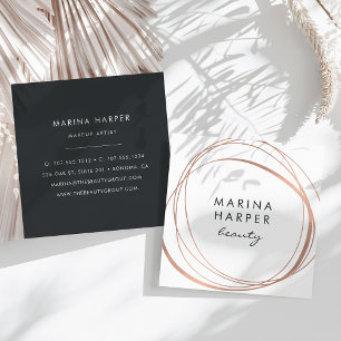 Moderne Imitate Rose Gold Abstrakt Quadratische Visitenkarte