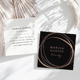 Moderne Imitate Rose Gold Abstrakt Quadratische Visitenkarte