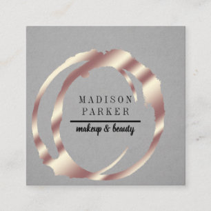 Moderne Imitate Rose Gold Abstrakt Square Busin Quadratische Visitenkarte