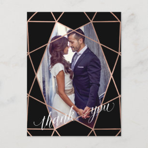 Moderne Imitate Rose Gold Geometric Foto Vielen Da Postkarte