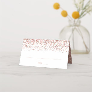 Moderne Imitate Rose Gold Glitzer Hochzeit geklapp Platzkarte