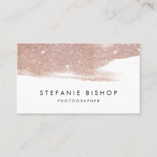 Moderne Imitate Rose Gold Glitzer Sparkasse Pinako Visitenkarte