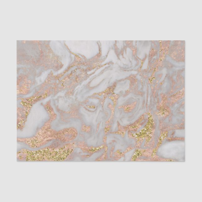 Moderne Imitate Rose Gold Marmor Swirl Chic Seidenpapier (Vorderseite)