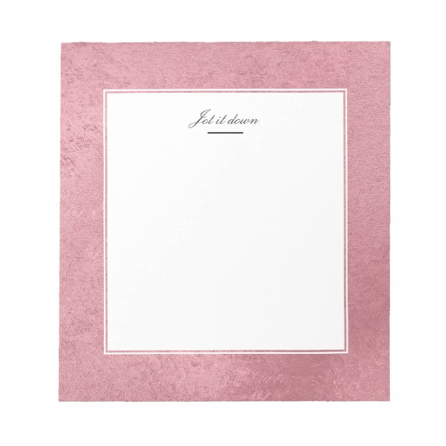 Moderne Imitate Rose Gold Notizblock (Vorderseite)