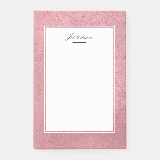 Moderne Imitate Rose Gold Post-it Klebezettel (Vorderseite)