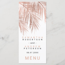 Moderne Imitate Rose Goldpalme Menükarte
