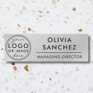 Moderne Imitate - Silver Business Logo-Tag Namensschild