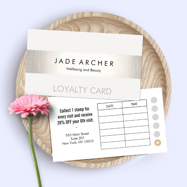 Moderne IMITATE Silver Strip Customer Loyalty Card Treuekarte (Von Creator hochgeladen)
