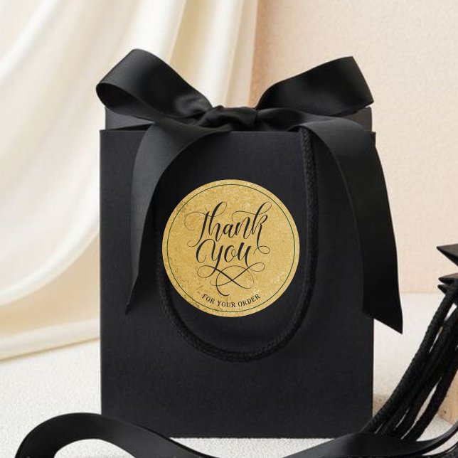 Moderne Imitats GOLD FOIL Vielen Dank für Ihre Bes Runder Aufkleber (Von Creator hochgeladen)