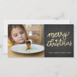 Moderne Imitats Gold Frohe Weihnachten Handschrift