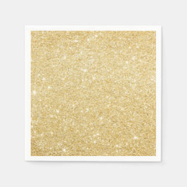 Moderne Imitats Gold Glitzer Chic Paper Napkins Serviette