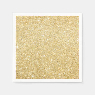 Moderne Imitats Gold Glitzer Chic Paper Napkins Serviette