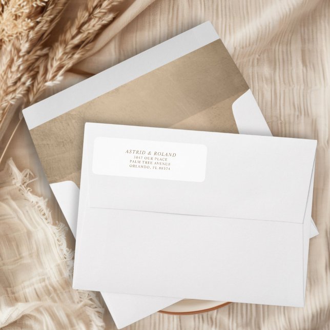 Moderne Imitats Goldkalligrafie Hochzeitadresse (Von Creator hochgeladen)