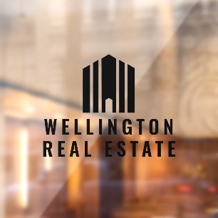 Moderne Immobilien-Minimallogo-Makler Fensteraufkleber