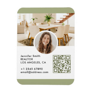 Moderne Immobilien-QR-Code-Visitenkarte Magnet
