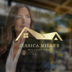 Moderne Immobilien-Werbung Makler-Logo Fensteraufkleber
