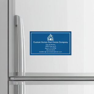 Moderne Immobilienfirma Blue Home Makler Magnetische Visitenkarte