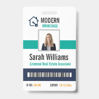Moderne Immobilienmakler-Foto-ID-Karte Ausweis