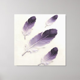 Moderne Impasto Texturierte Lila Feder Öl Kunst Leinwanddruck