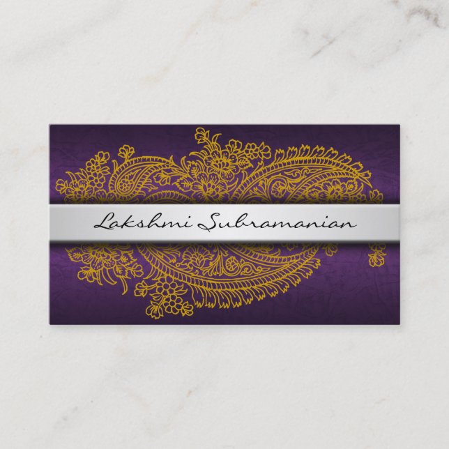 Moderne India Paisley Business Cards Visitenkarte (Vorderseite)