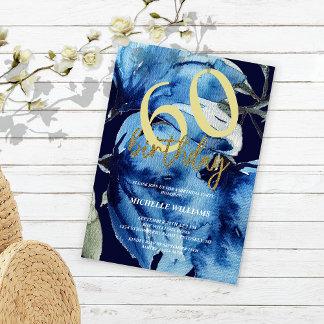 Moderne Indidigo-Glitzer-Kalligrafie Einladung