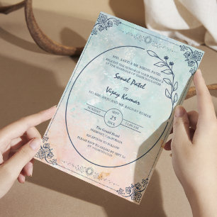 Moderne indische Hindu Hochzeit schön Einladung