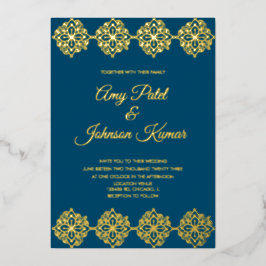 Moderne indische Mandala-Hochzeit Folieneinladung