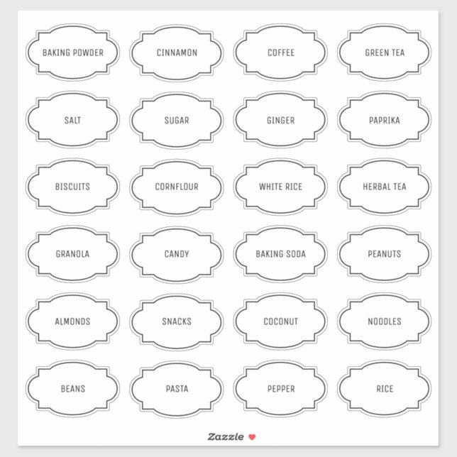Moderne, individuell gestaltete Kitchen Pantry Lab Aufkleber (Blatt)