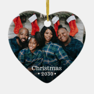 Moderne individuelle Familienfoto-Herzform Keramik Ornament