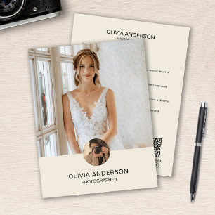 Moderne individuelle Foto-QR-Creme-Fotografen-Gesc Flyer