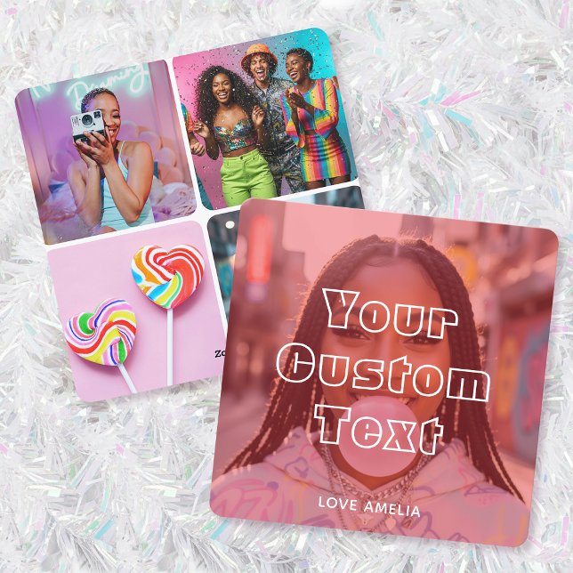 Moderne individuelle Fotocollage Text Süß Retro Ro Feiertagskarte (Von Creator hochgeladen)