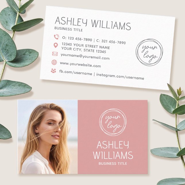 Moderne individuelle Fotofarben-Logo-Marke Elegant Visitenkarte (Von Creator hochgeladen)