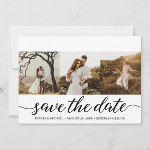 Moderne individuelle Fotos Minimalistische Hochzei Save The Date