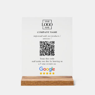 Moderne individuelle Google Bewertungen QR-Code Fi Acrylschild