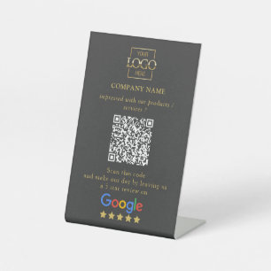 Moderne individuelle Google-Bewertungen QR-Code Fi Sockelschild