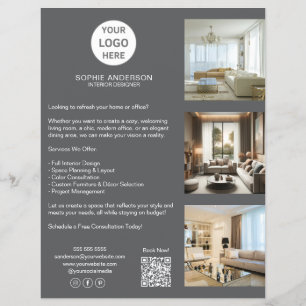 Moderne individuelle graue professionelle Geschäft Flyer