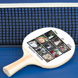 Moderne individuelle Hochzeits-Jubiläums-9-Foto-Co Tischtennis Schläger