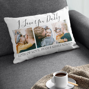 Moderne individuelle Ich liebe dich Daddy 3 Foto Lendenkissen