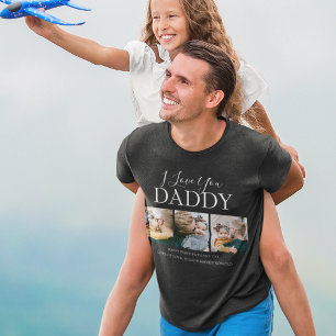 Moderne individuelle Ich liebe dich Papa 3 Fotos T-Shirt